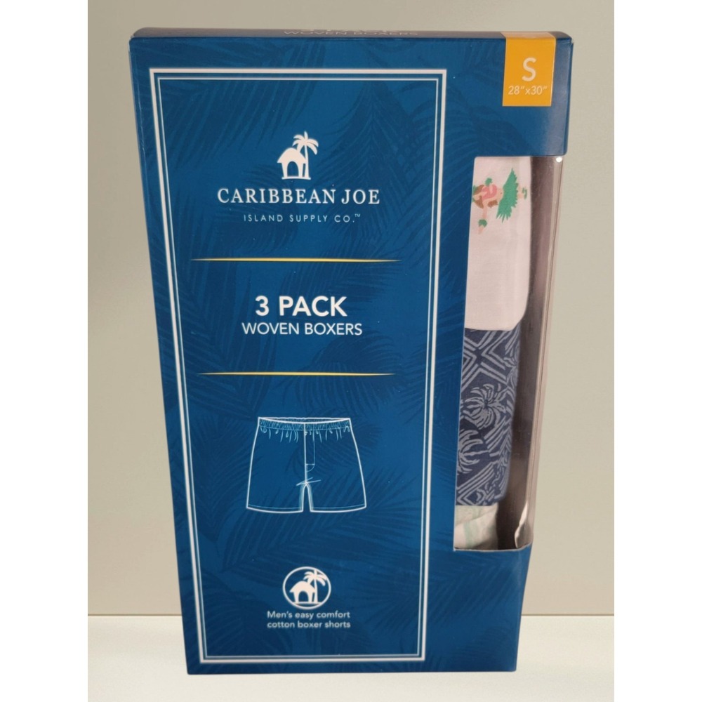 Men's Caribbean Joe Boxer Shorts 3 Pack Floral Island Print Woven Underwear NWT‎
